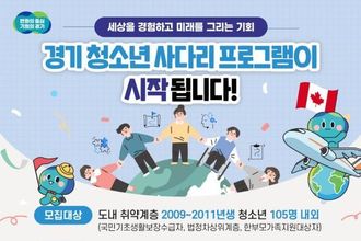 취약계층 청소년 해외연수 지원. 경기 청소년 사다리 참가자 모집