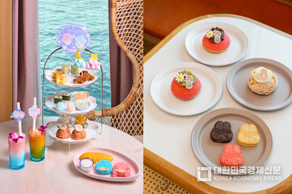 Guests can enjoy My Melody-inspired desserts at Cupping Room and Kiki & Lala-themed afternoon tea sets at Lady Nara of Harbour City.